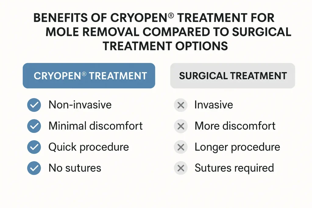 Benefits of professional mole-removal assessment at LA LIPO Stoke
