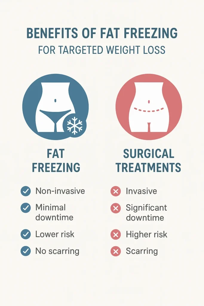 graphic showing the benefits of fat freezing Stoke