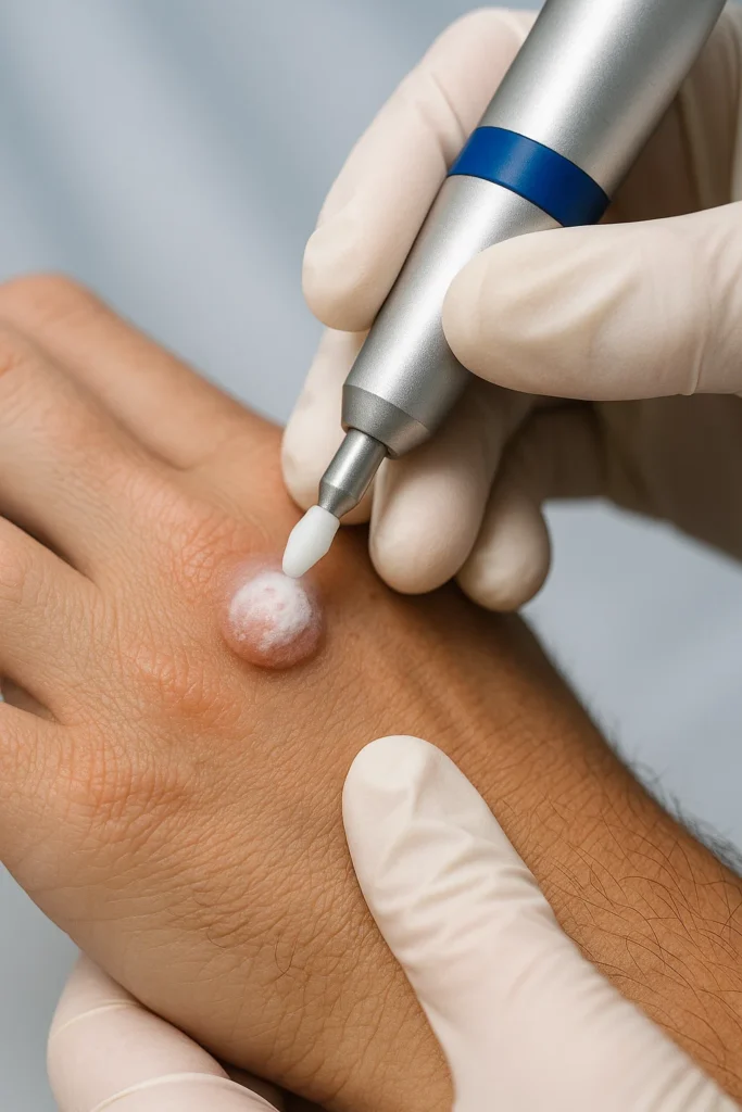 example of wart removal Stoke using cryopen