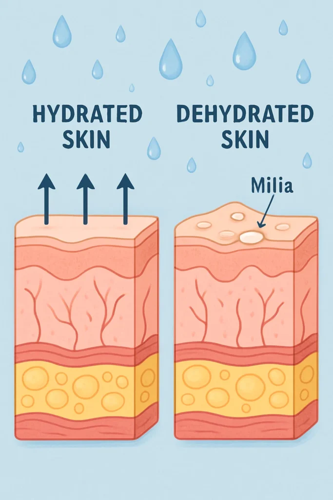 The importance of hydration and milia production Stoke